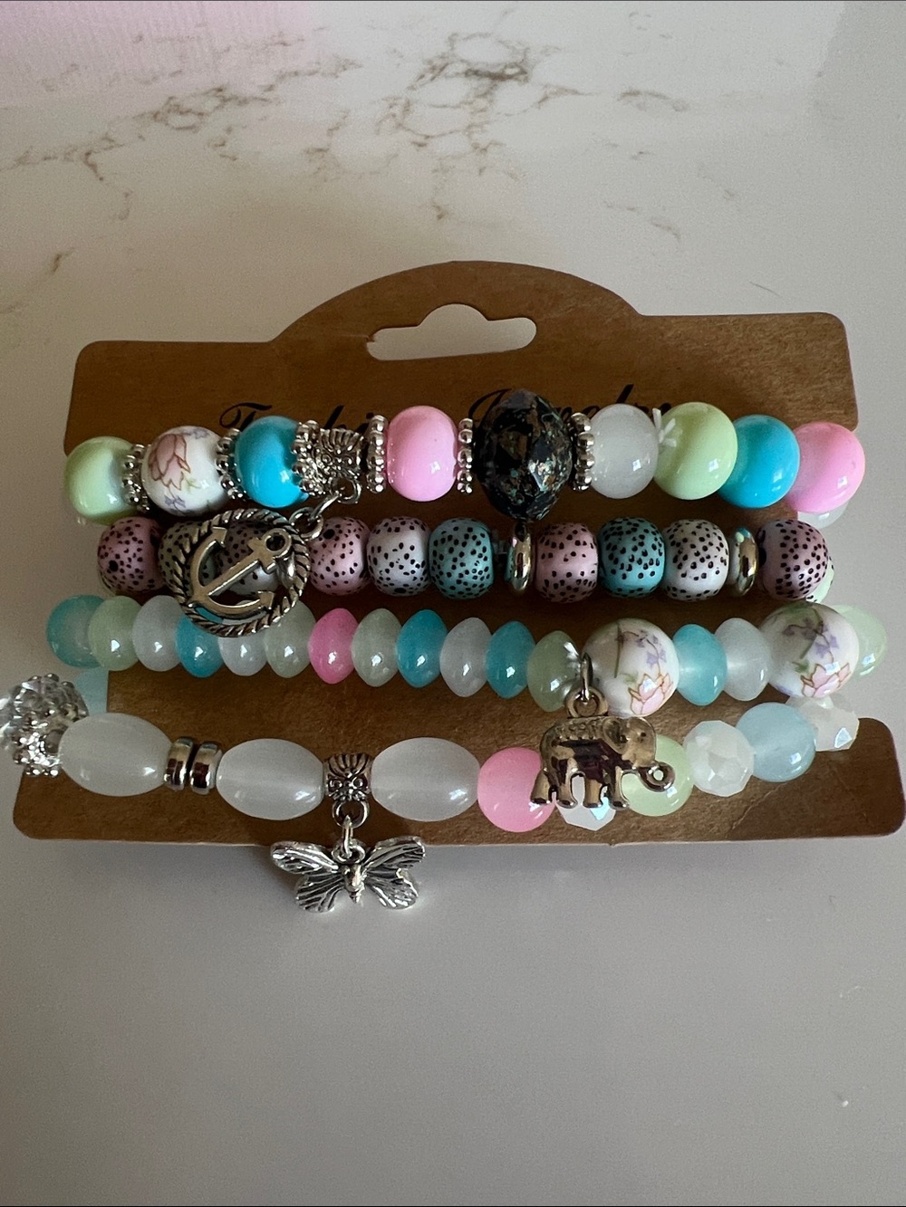Colorful Beaded Bracelets Set of 4 NIP